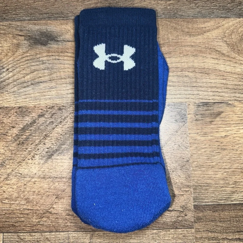 Under Armour Royal Blue Striped Crew Socks Size Large